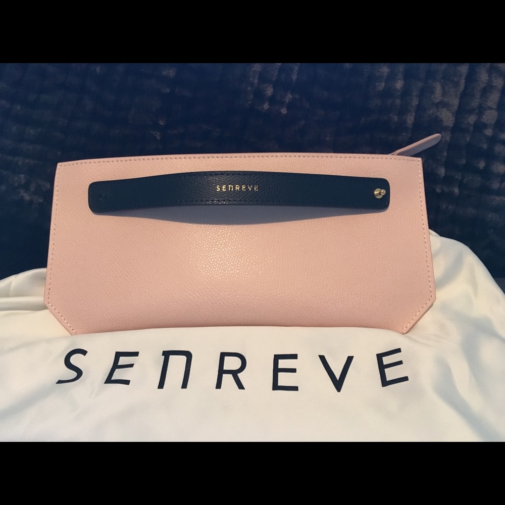 Senreve blush and black bracelet pouch